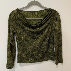 Olive Green with gold motives Women's Top